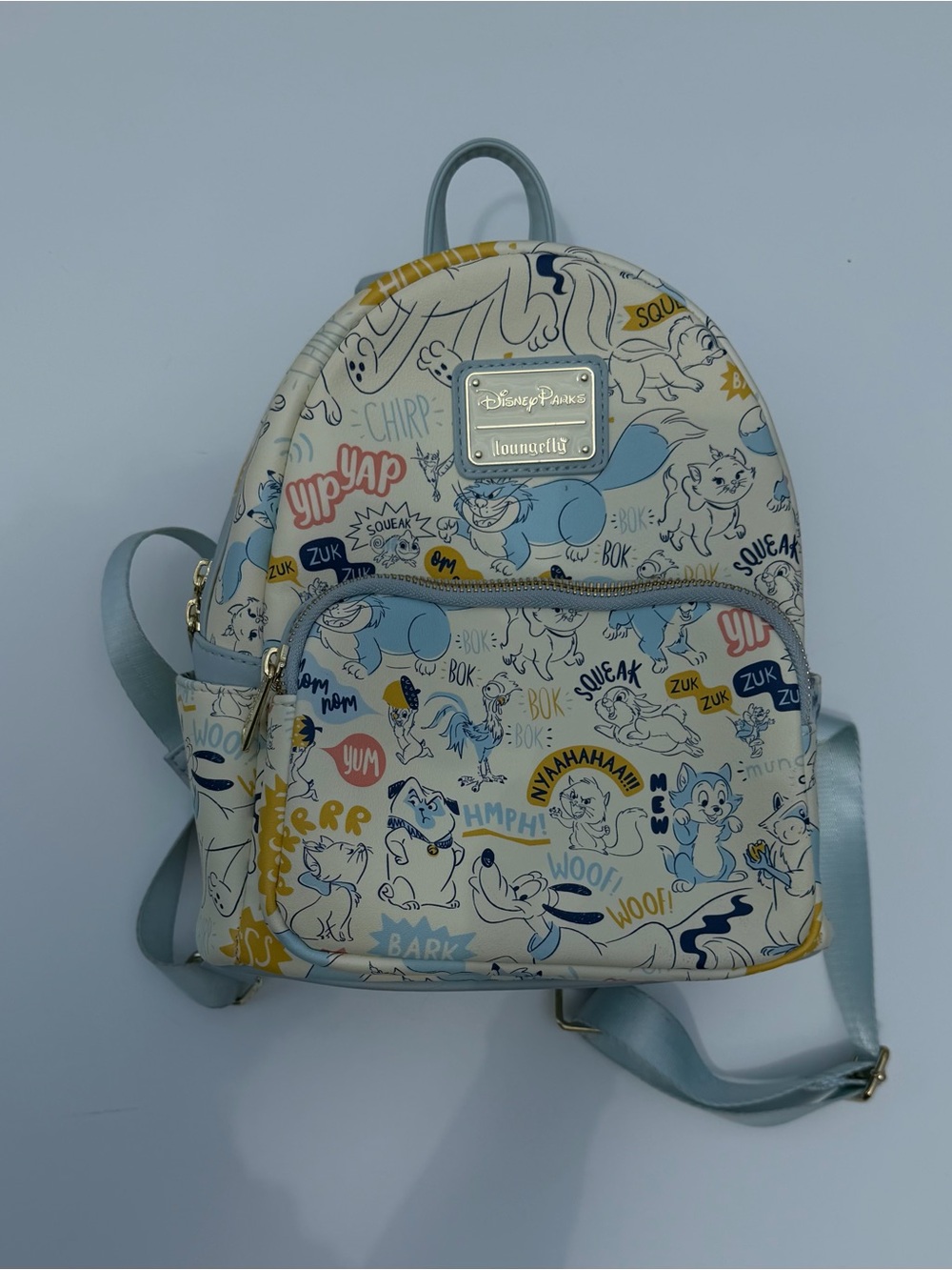 Loungefly Cream & Light Blue Disney Character Sketch Mini Backpack